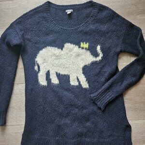 Aerie navy elephant cozy knit long sweater size XS